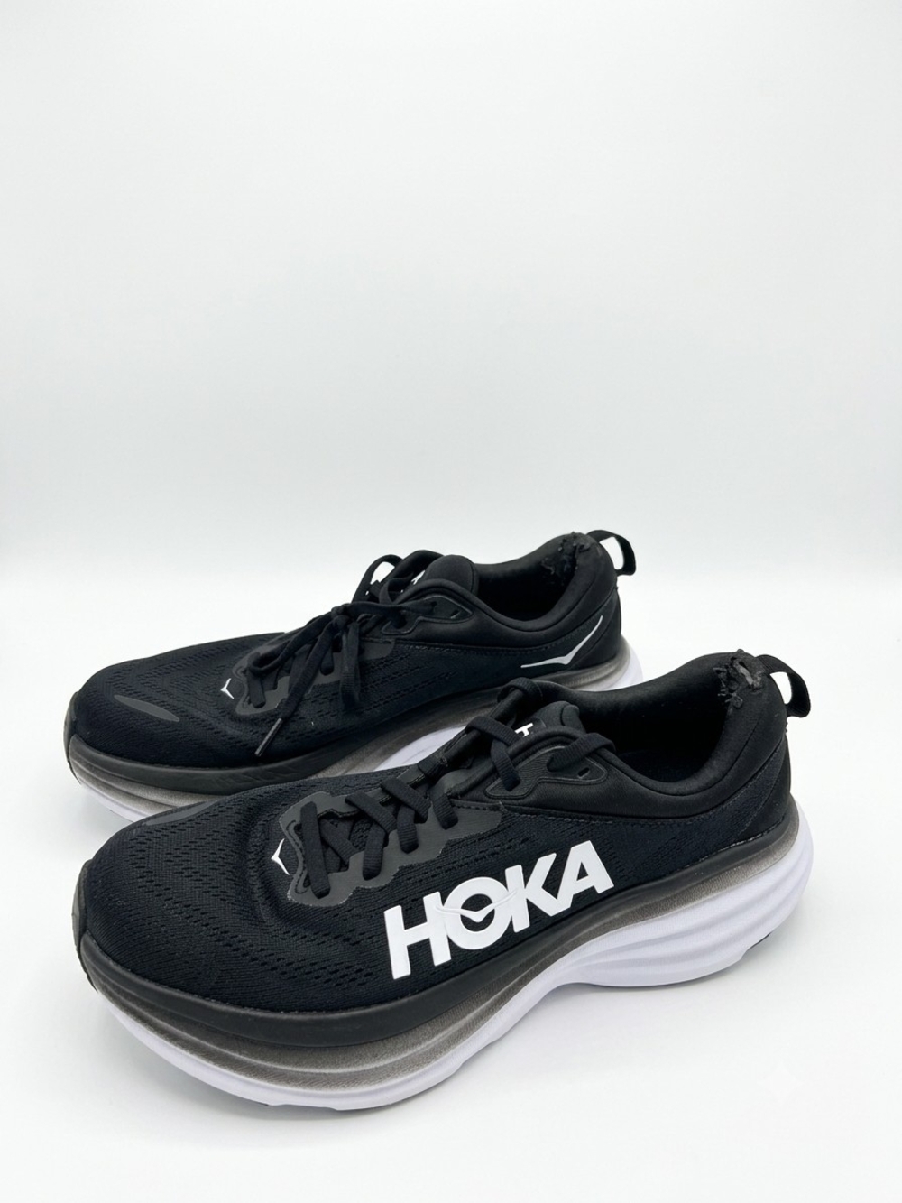Hoka Men's Black and White Athletic Running Shoes Size 10